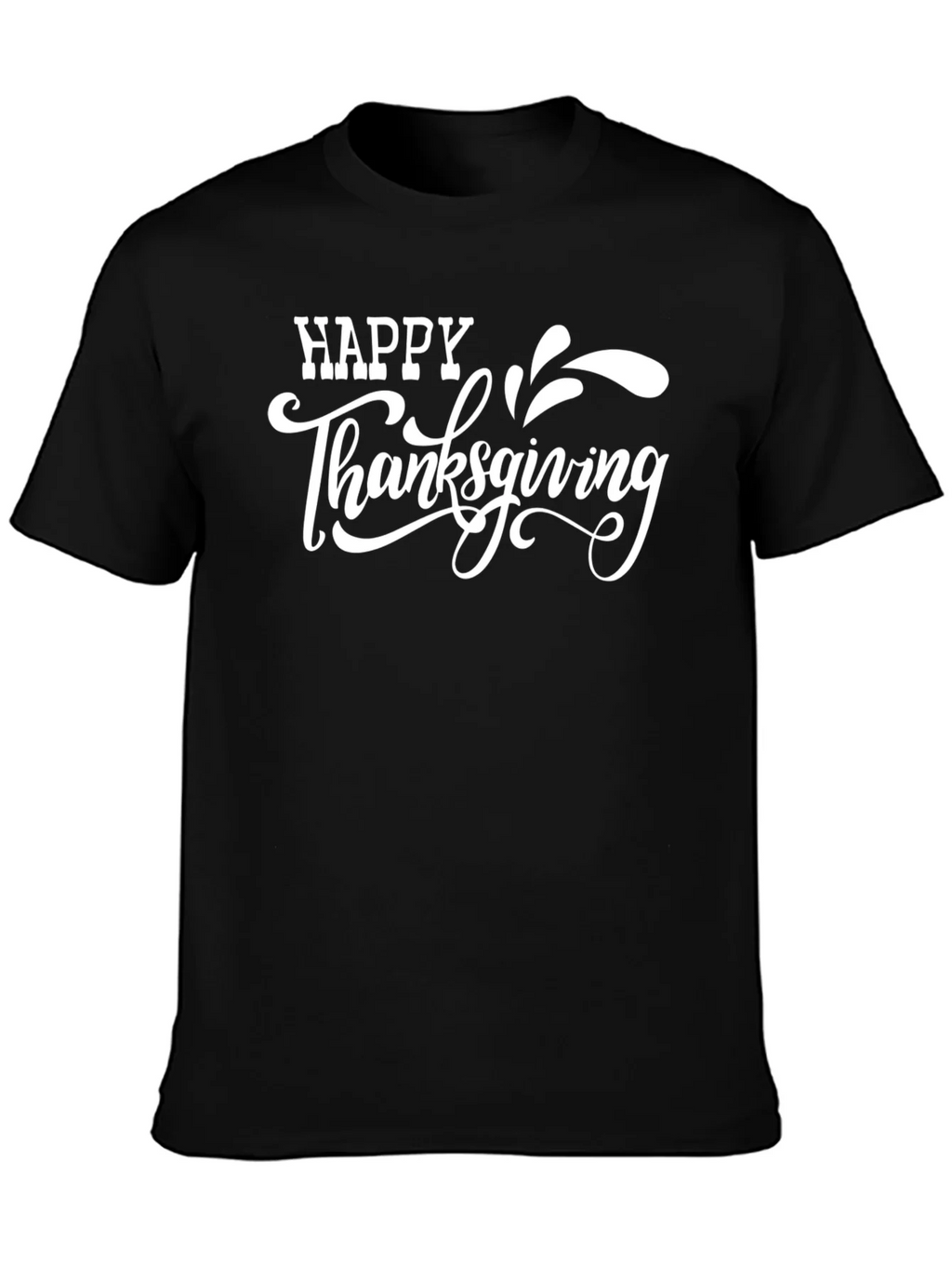 Happy Thanksgiving Graphic Tee - Black Casual T-Shirt product image 3