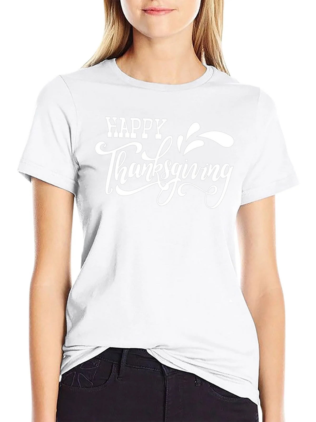 Happy Thanksgiving Graphic Tee - Black Casual T-Shirt product image 8