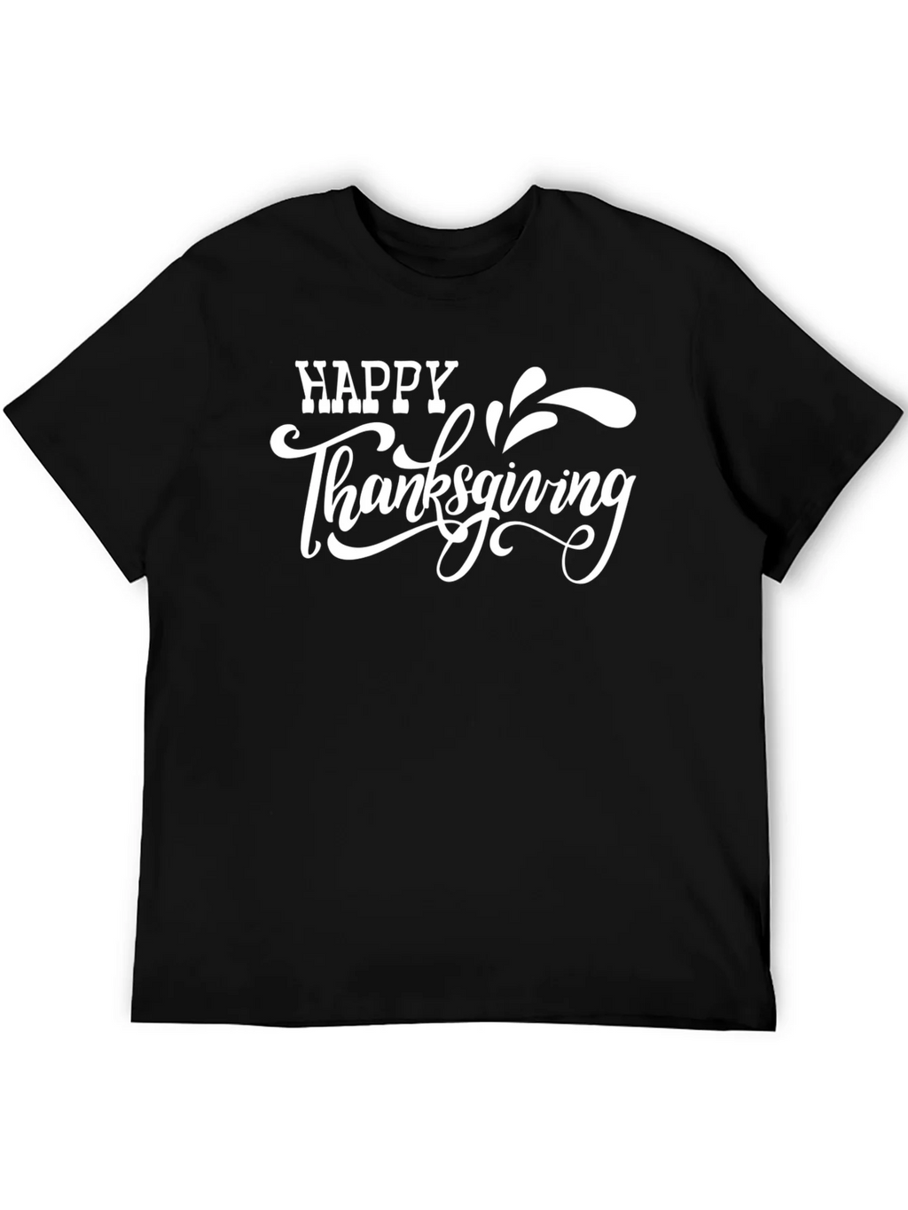 Happy Thanksgiving Graphic Tee - Black Casual T-Shirt product image 5