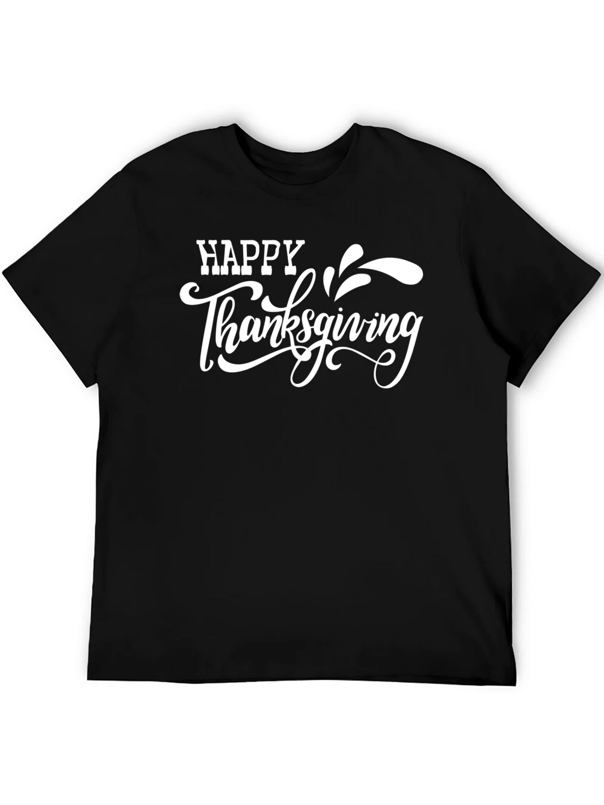 Happy Thanksgiving Graphic Tee - Black Casual T-Shirt product image 5