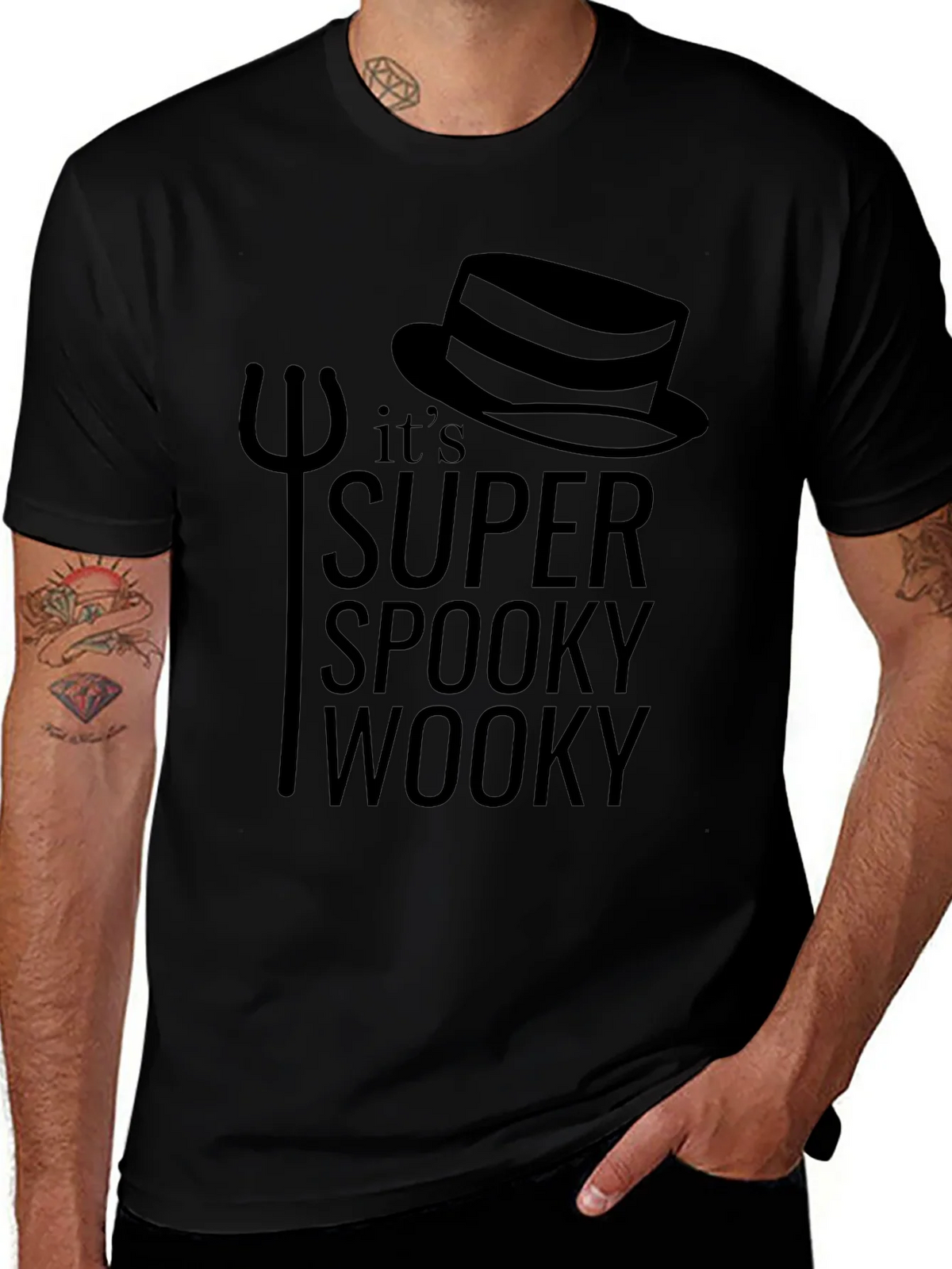 Super Spooky Wooky Black T-Shirt