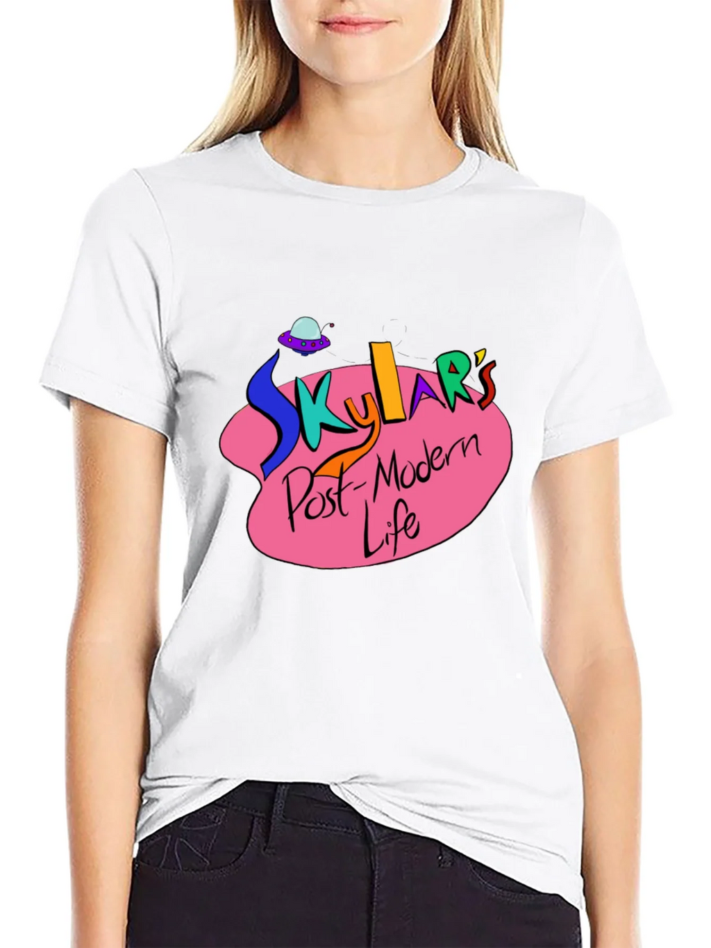 Skylars Post-Modern Life Black Graphic T-Shirt product image 6
