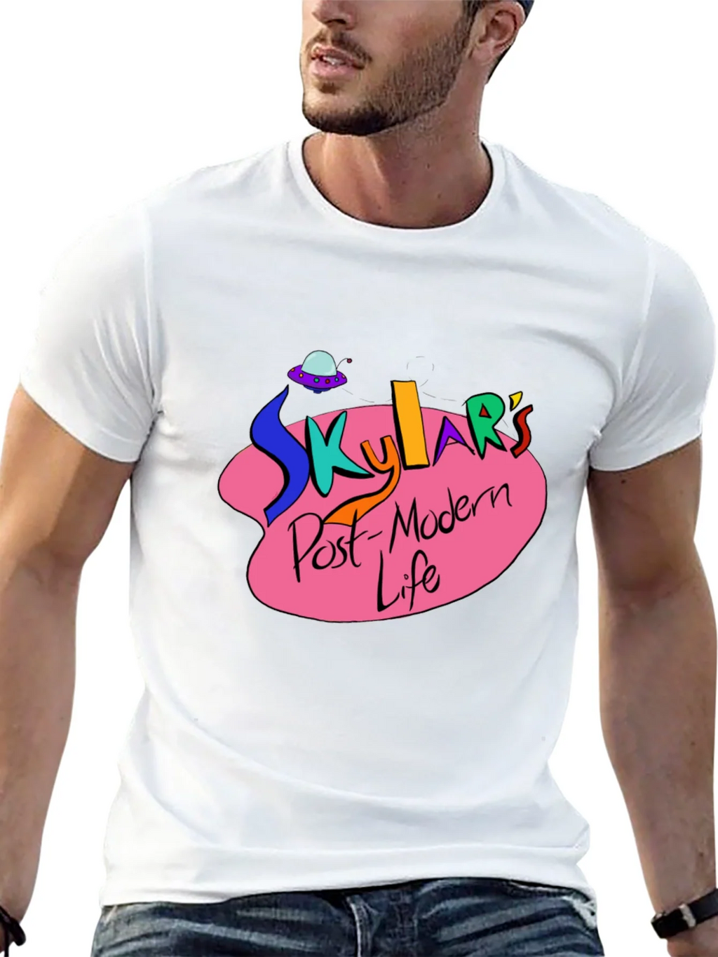 Skylars Post-Modern Life Black Graphic T-Shirt product image 10