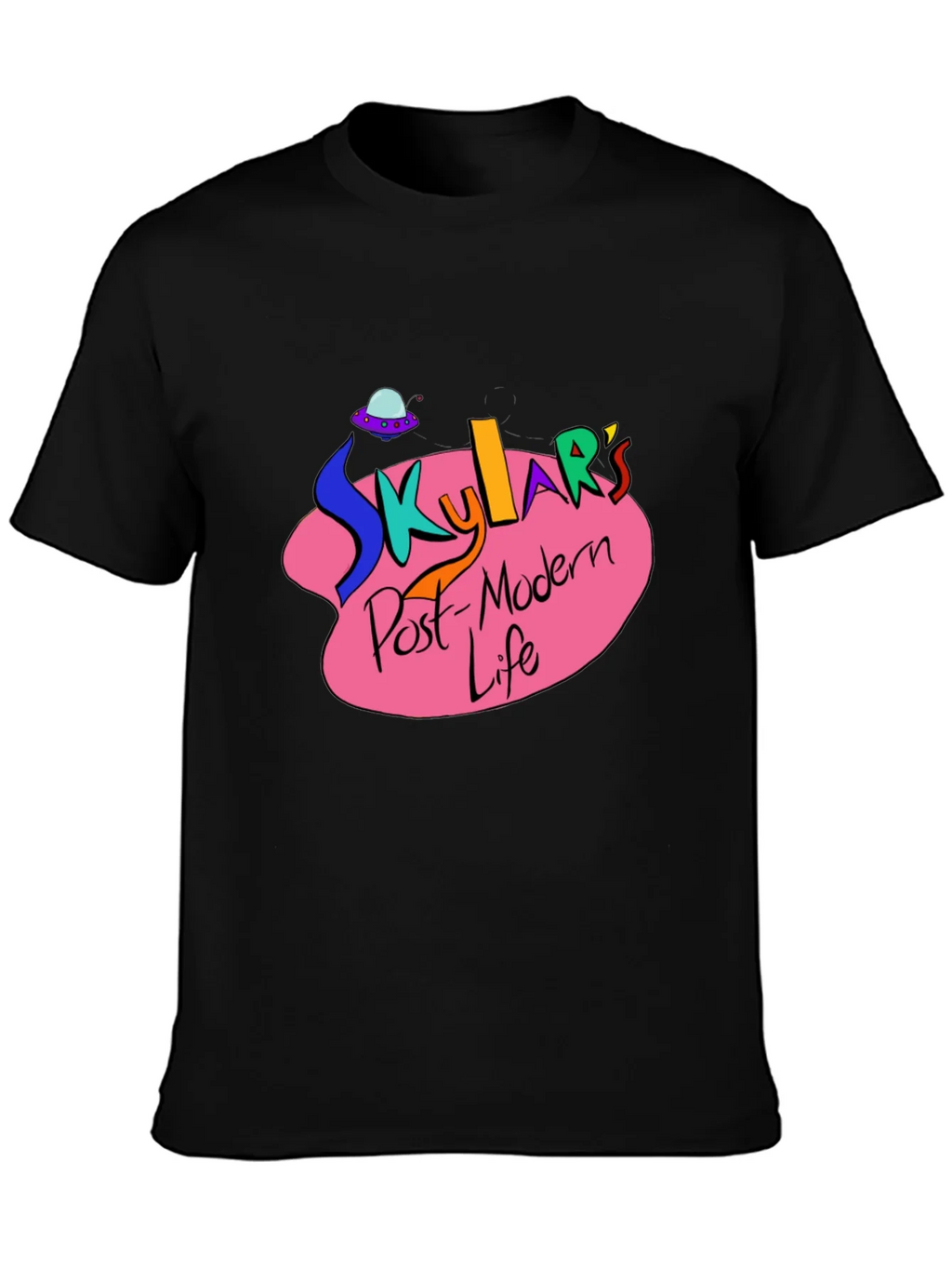 Skylars Post-Modern Life Black Graphic T-Shirt product image 2