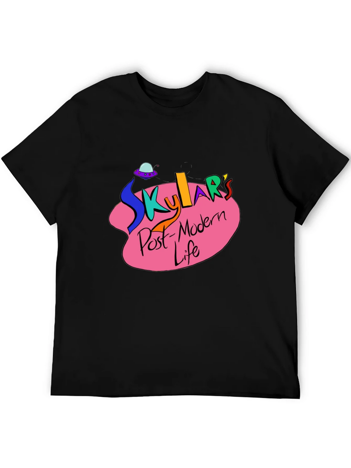Skylars Post-Modern Life Black Graphic T-Shirt product image 4