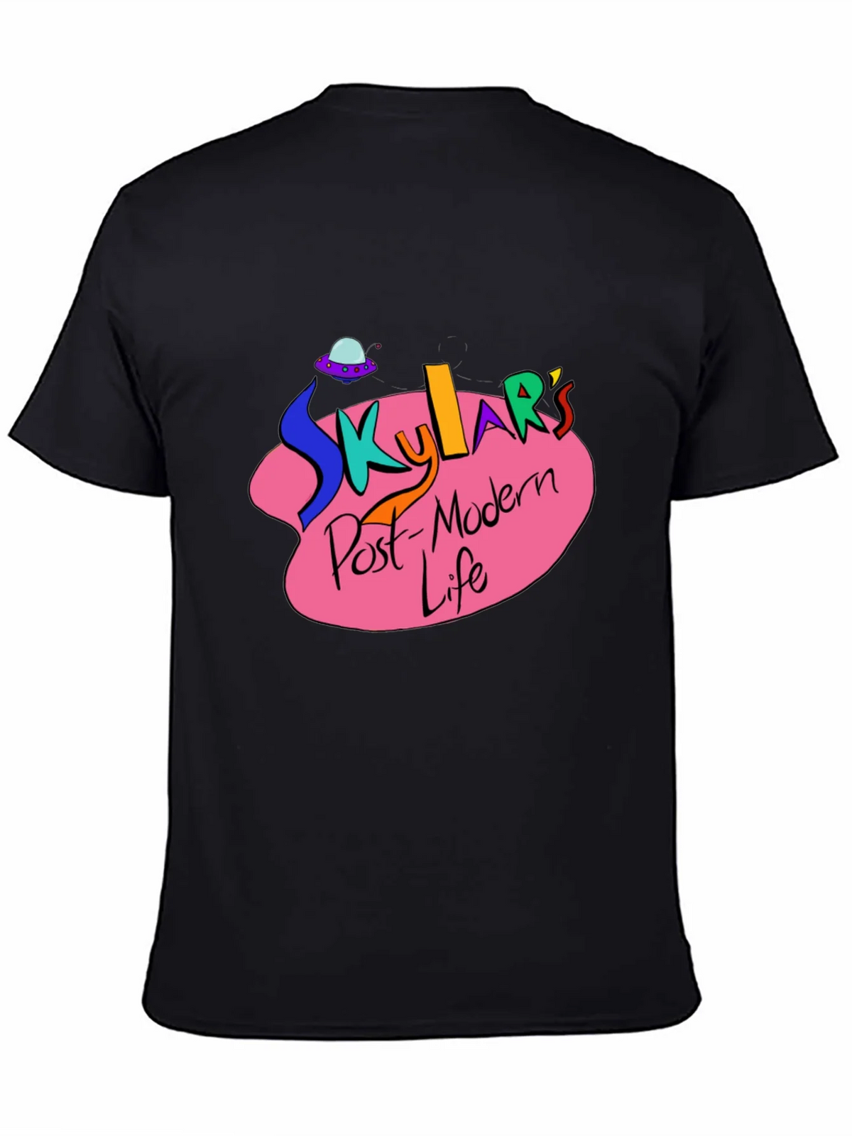 Skylars Post-Modern Life Black Graphic T-Shirt product image 3