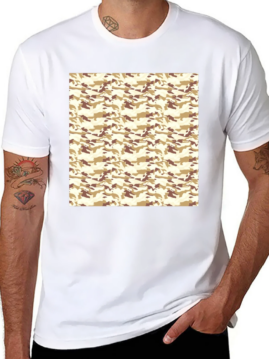 Camo Pattern Black T-Shirt product image 7