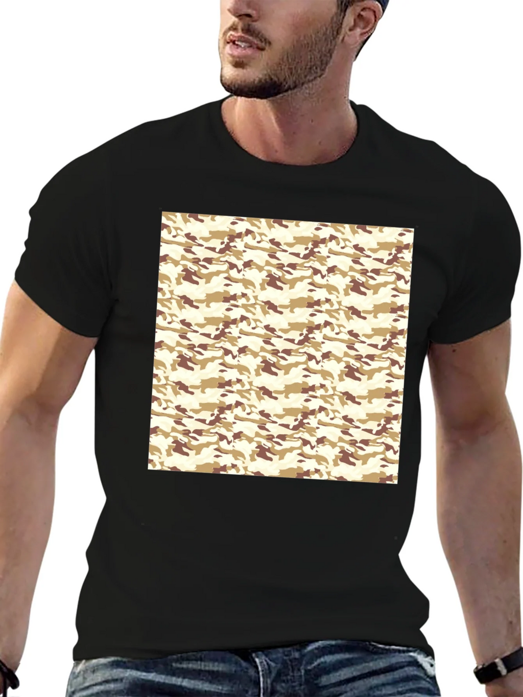 Camo Pattern Black T-Shirt product image 6