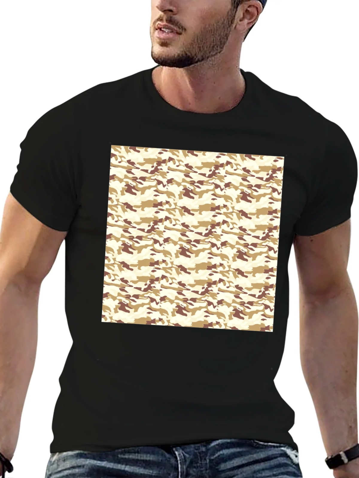 Camo Pattern Black T-Shirt product image 6
