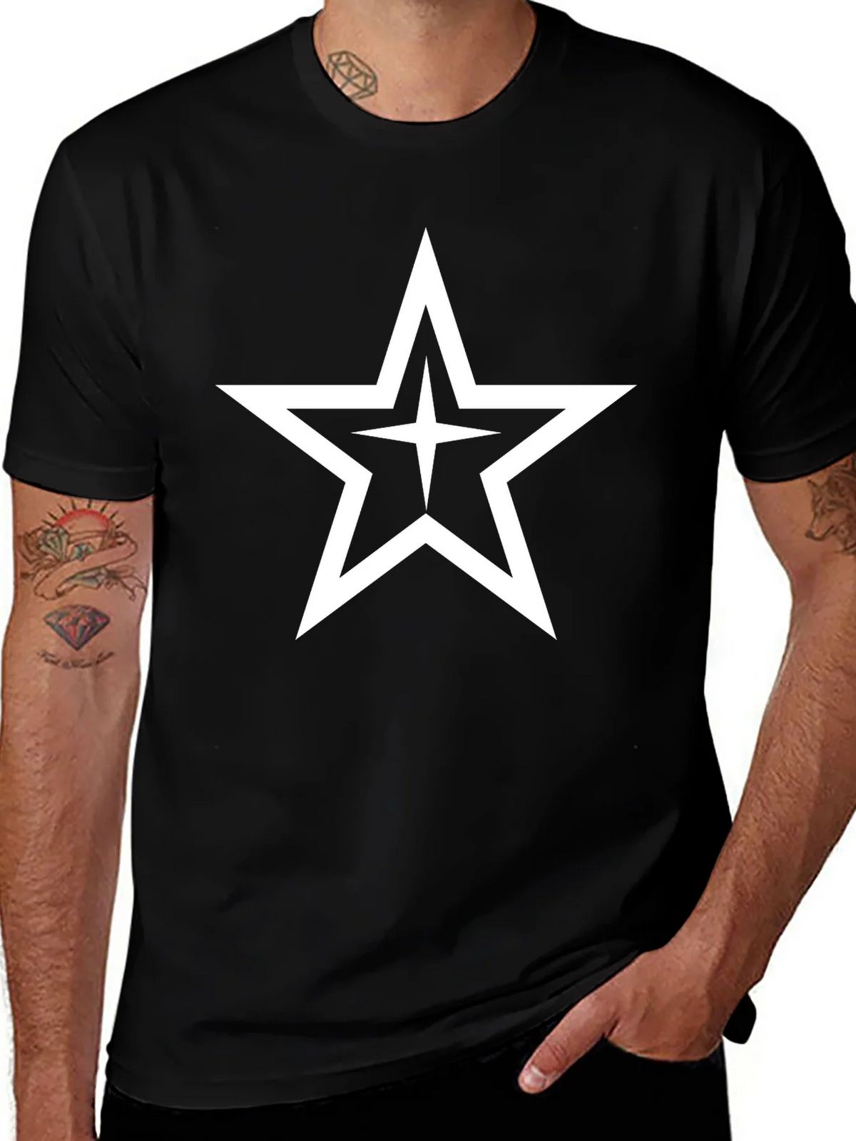 Bold Star Graphic Black T-Shirt product image 1