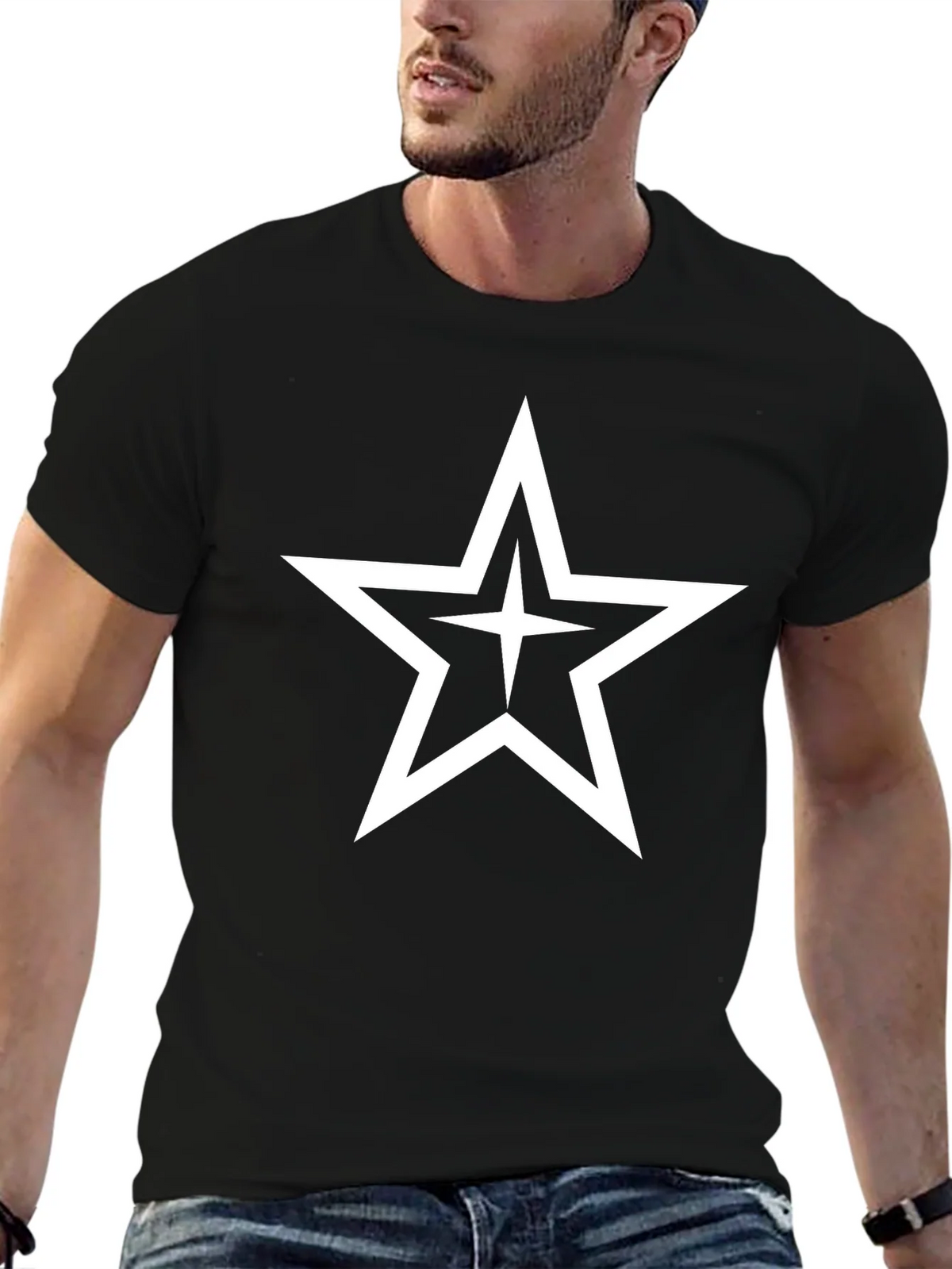 Bold Star Graphic Black T-Shirt product image 6