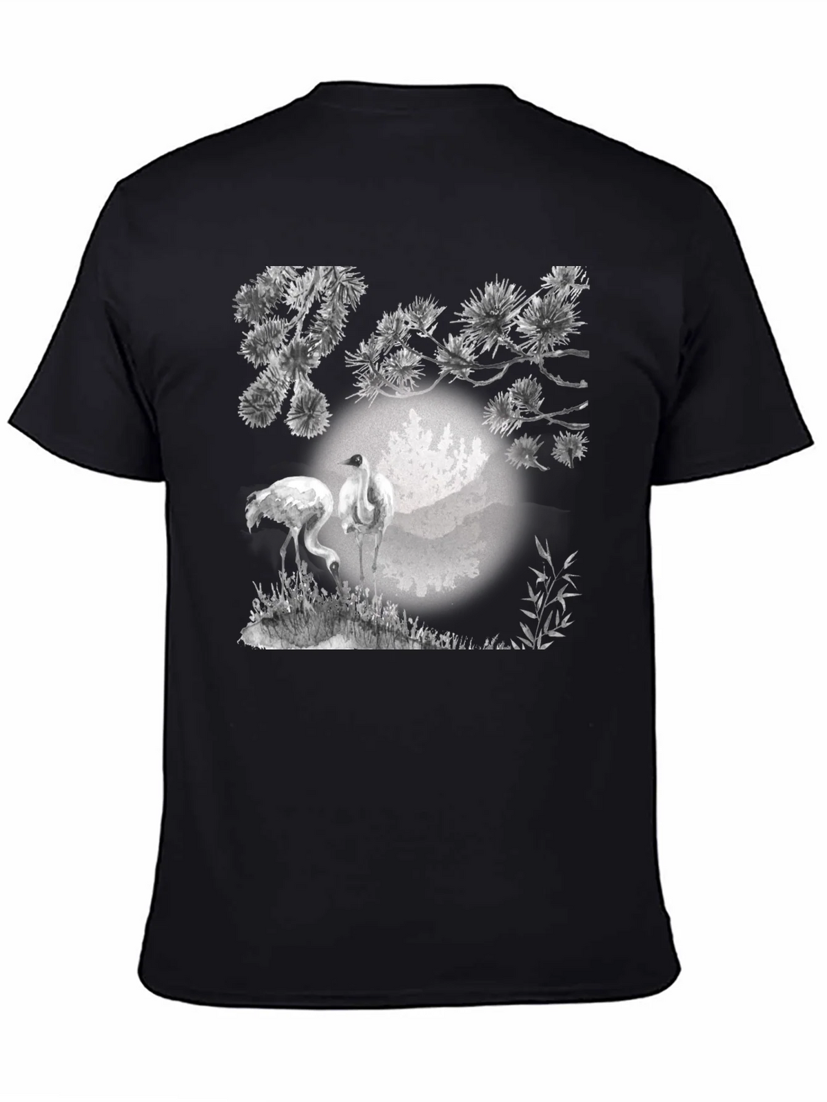 Crane and Pine T-Shirt - Black product image 4