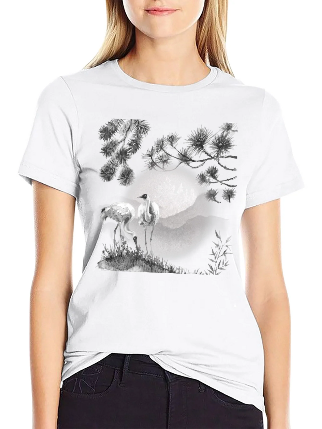 Crane and Pine T-Shirt - Black product image 8