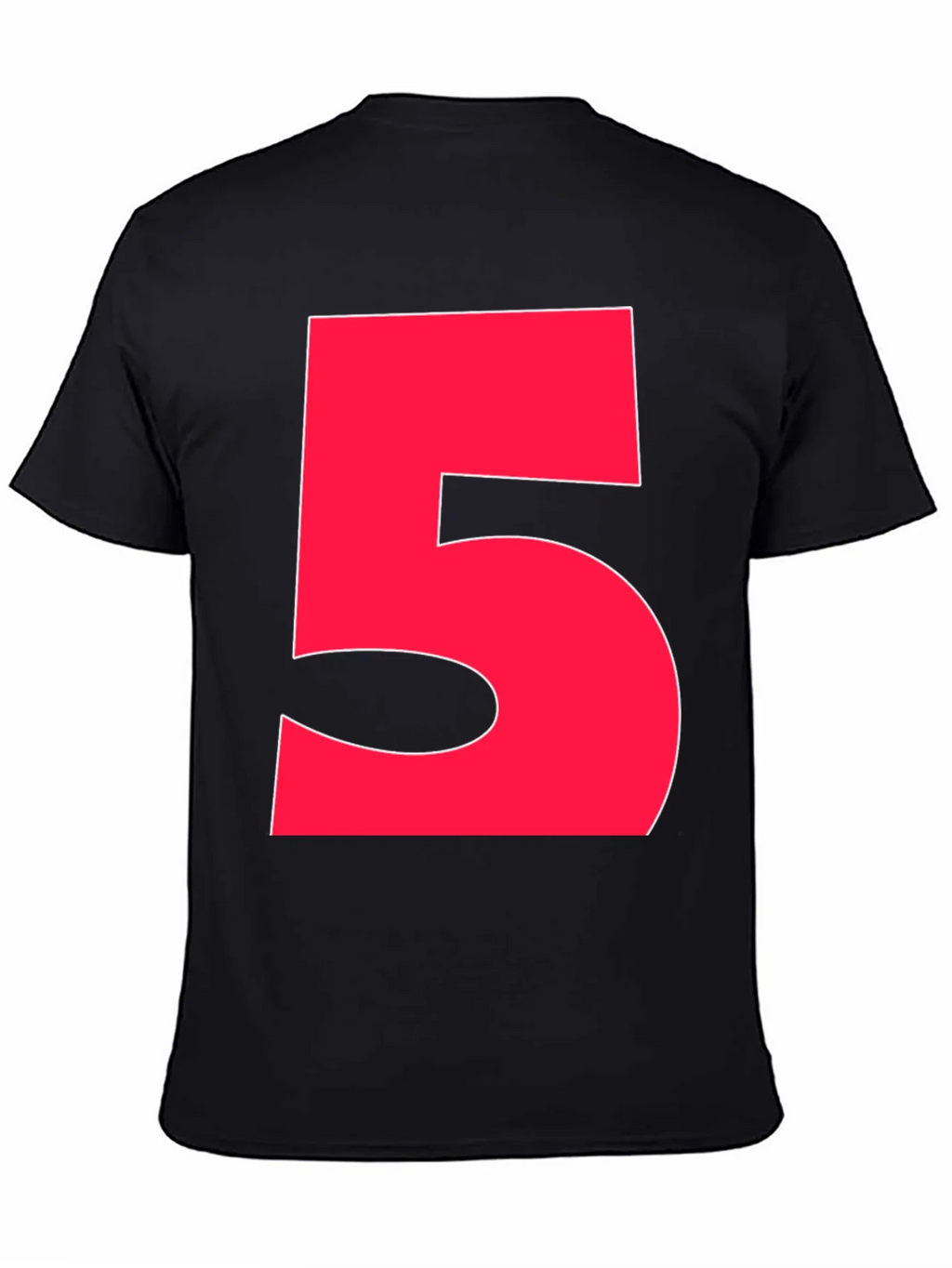 Bold Red Number 5 Graphic Tee - Black product image 4