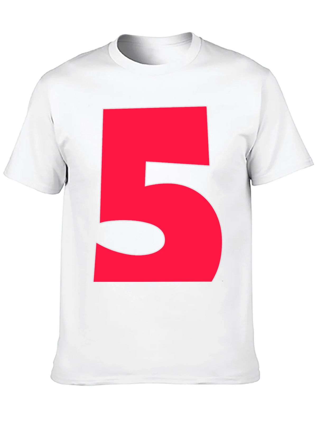 Bold Red Number 5 Graphic Tee - Black product image 9