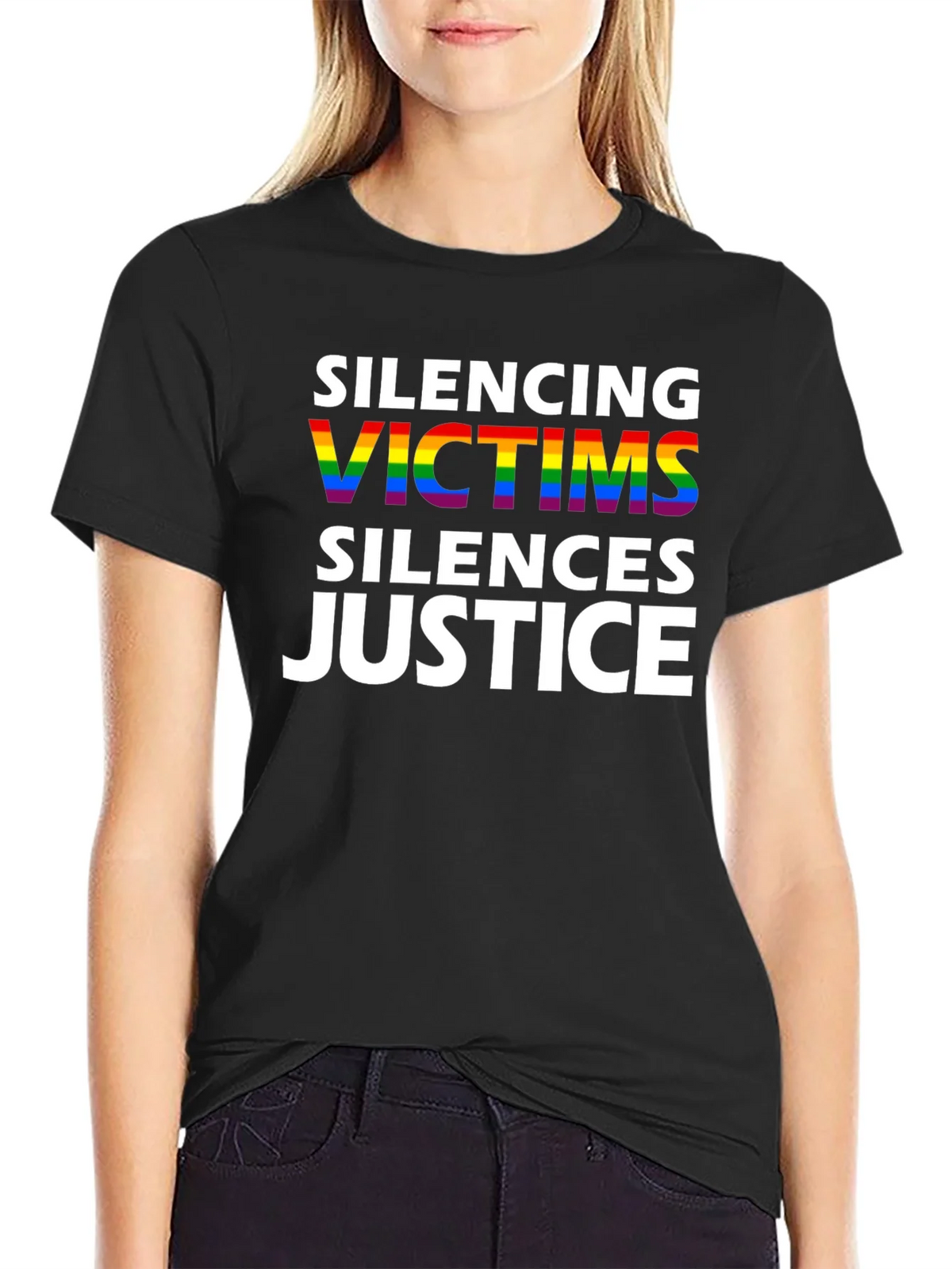 Silencing Victims Silences Justice Pride T-Shirt product image 2