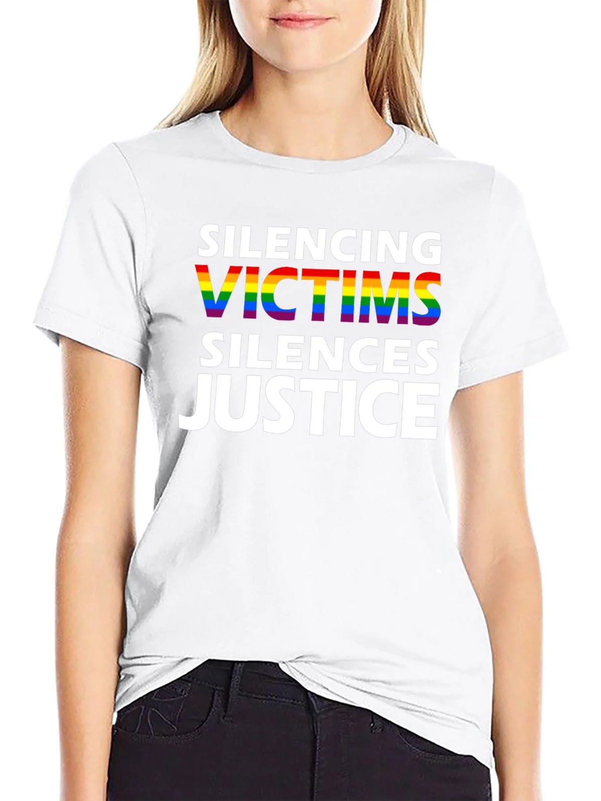Silencing Victims Silences Justice Pride T-Shirt product image 7