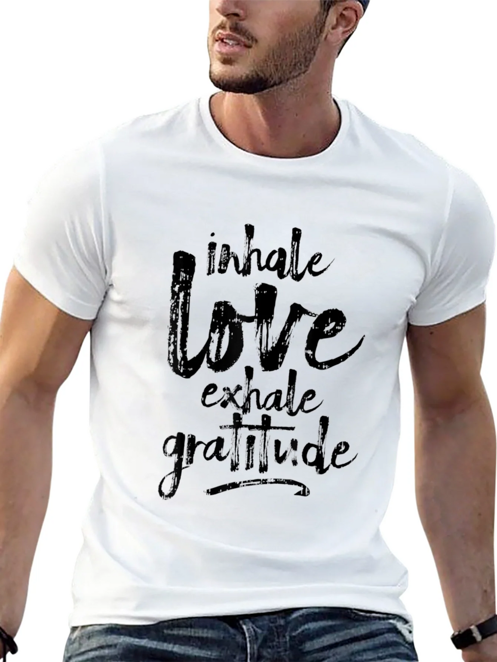 Inhale Love Graphic Black T-Shirt product image 12