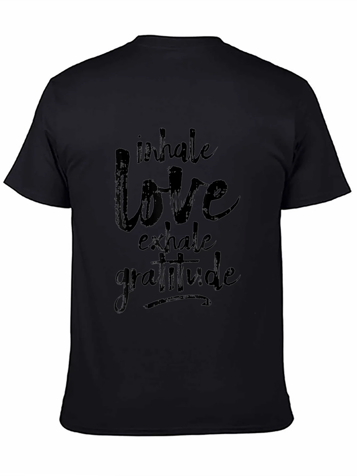 Inhale Love Graphic Black T-Shirt product image 4
