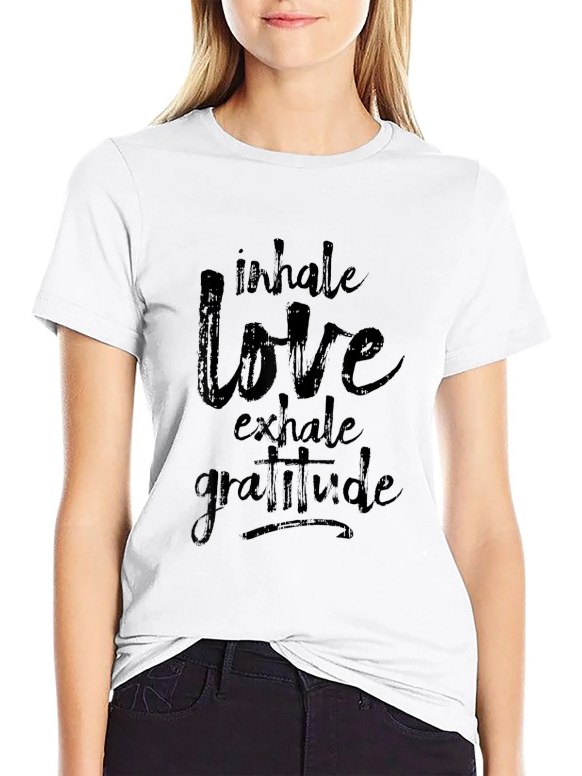 Inhale Love Graphic Black T-Shirt product image 8