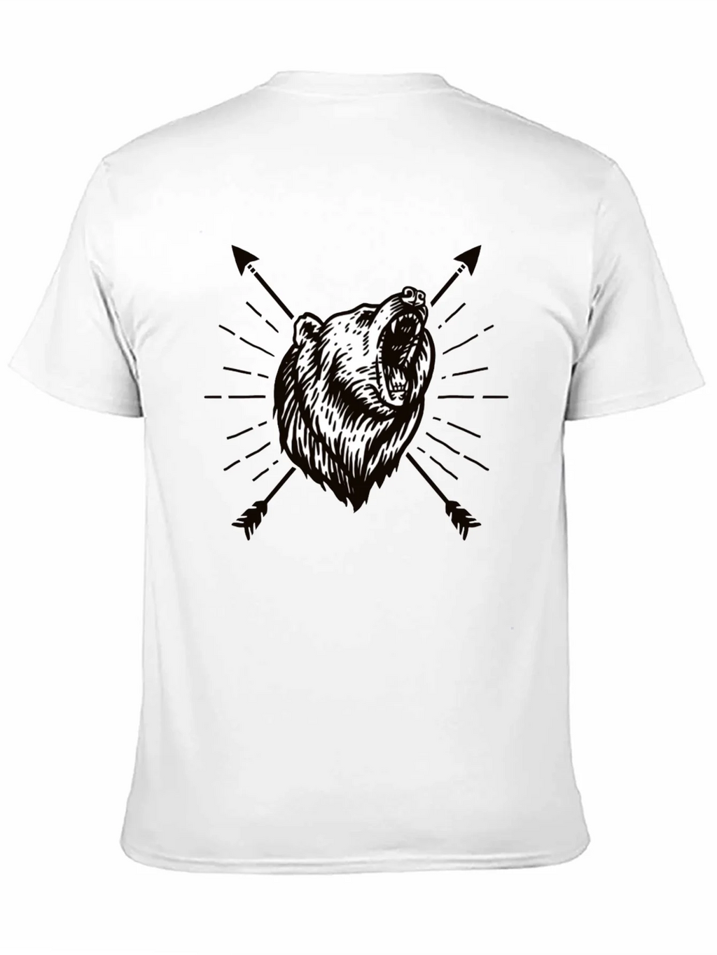 Bear & Arrow Graphic Print Mens Black T-Shirt product image 10