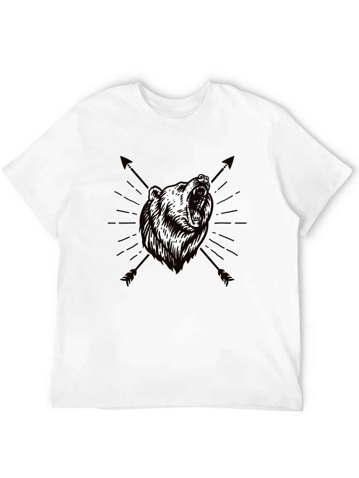 Bear & Arrow Graphic Print Mens Black T-Shirt product image 11