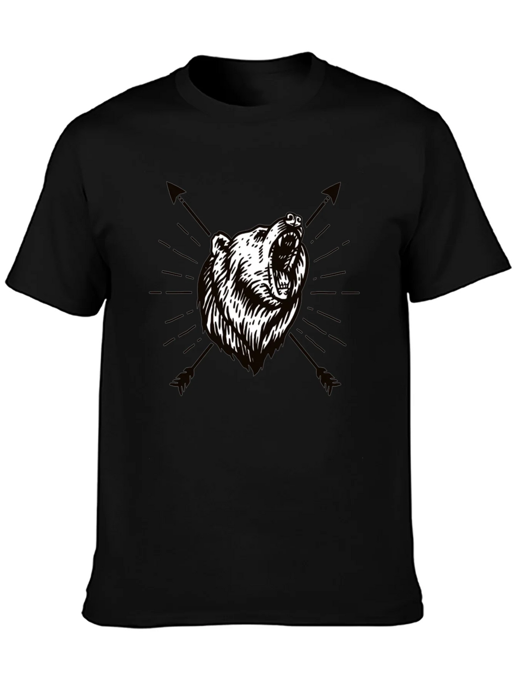 Bear & Arrow Graphic Print Mens Black T-Shirt product image 3