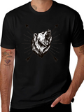 Bear & Arrow Graphic Print Mens Black T-Shirt product image 1