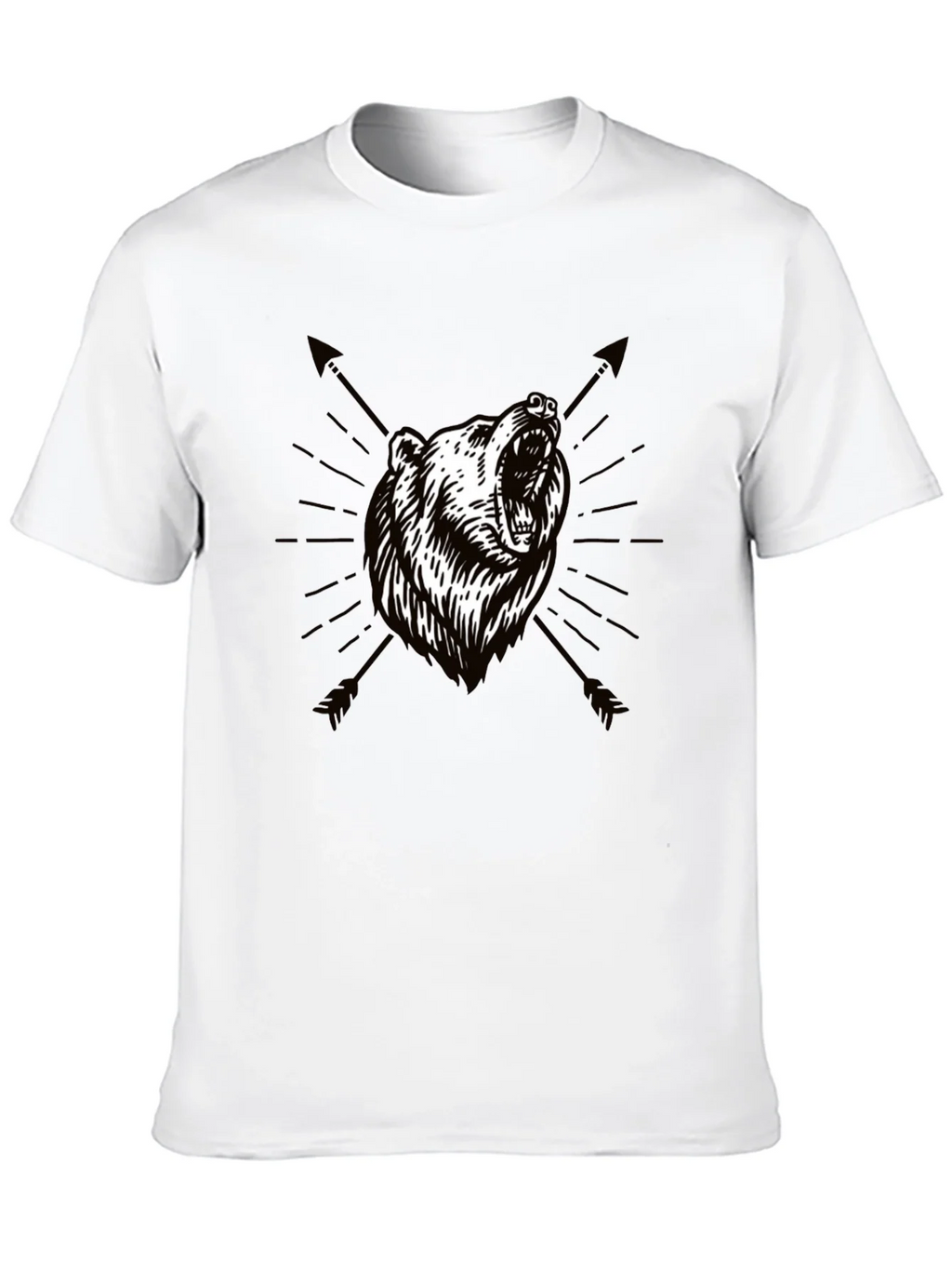 Bear & Arrow Graphic Print Mens Black T-Shirt product image 9