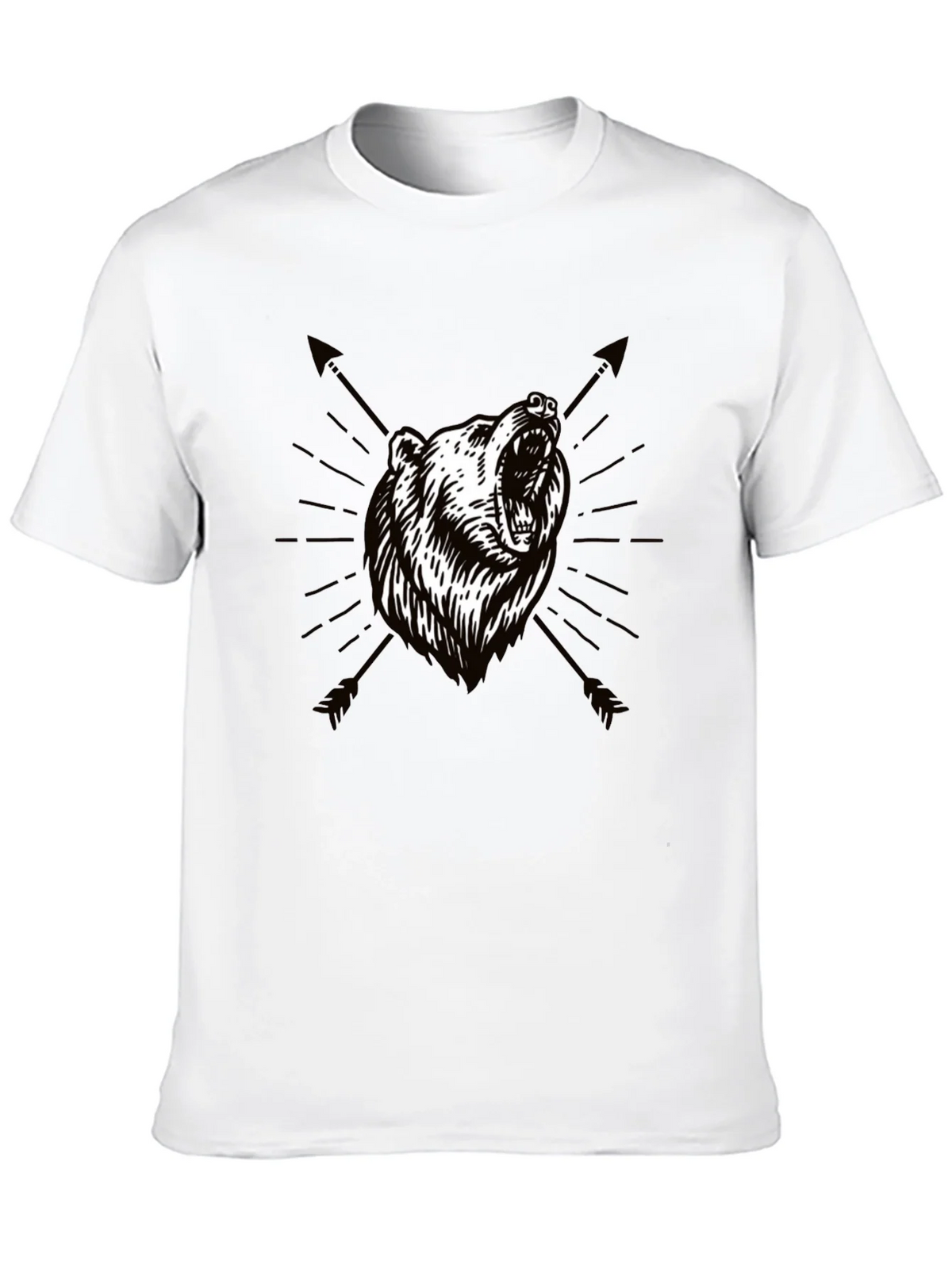 Bear & Arrow Graphic Print Mens Black T-Shirt product image 9
