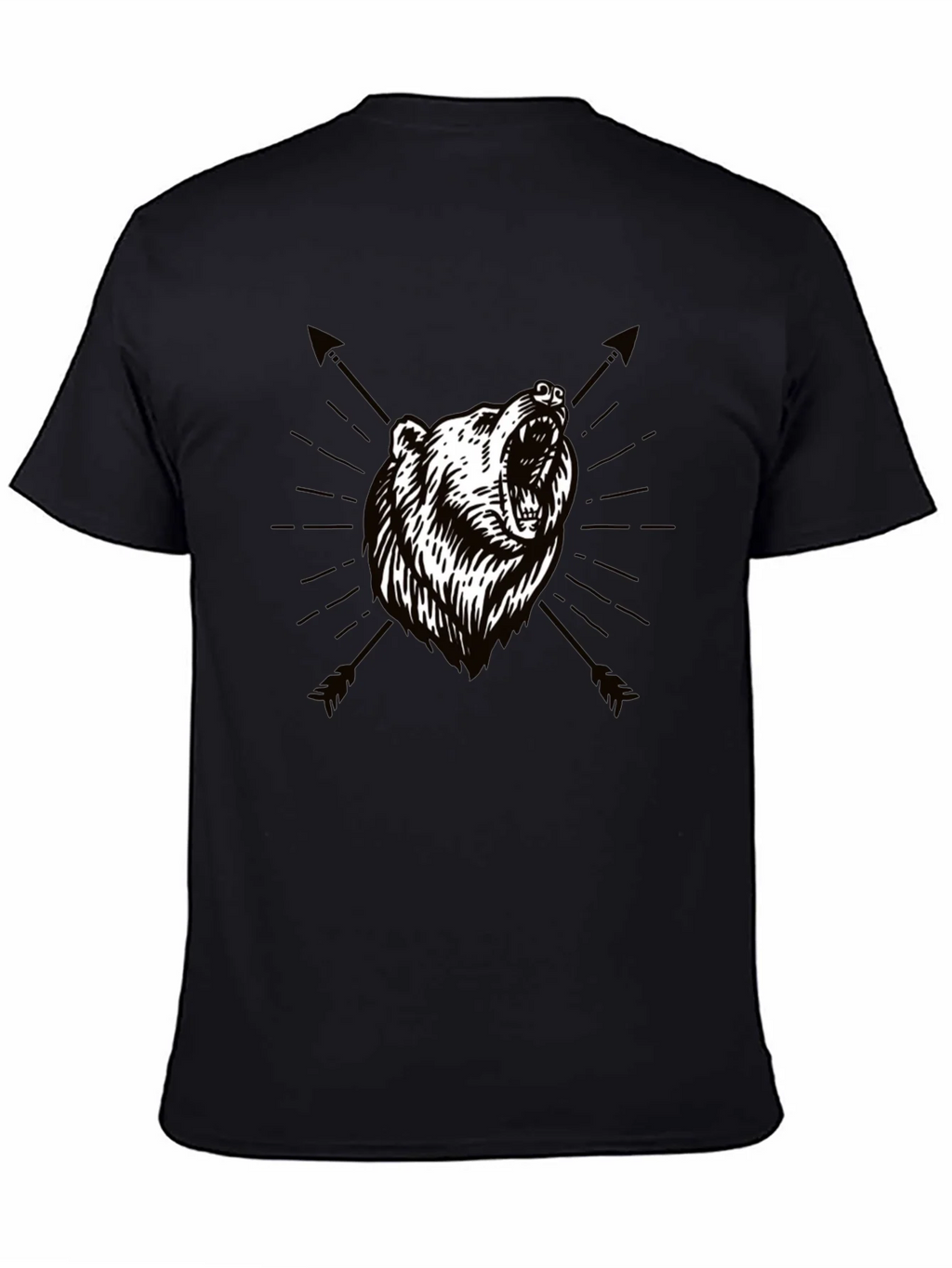 Bear & Arrow Graphic Print Mens Black T-Shirt product image 4