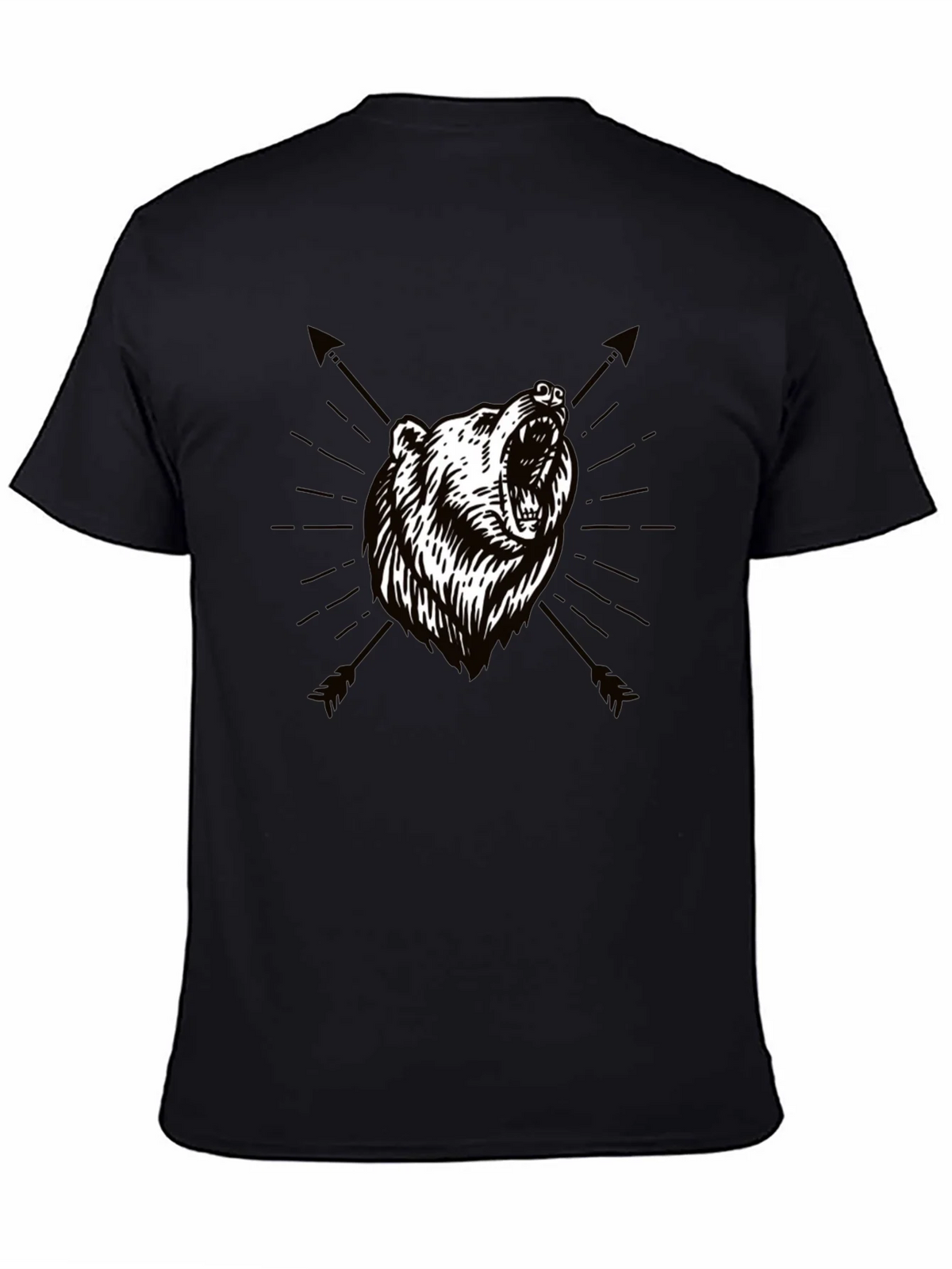 Bear & Arrow Graphic Print Mens Black T-Shirt product image 4