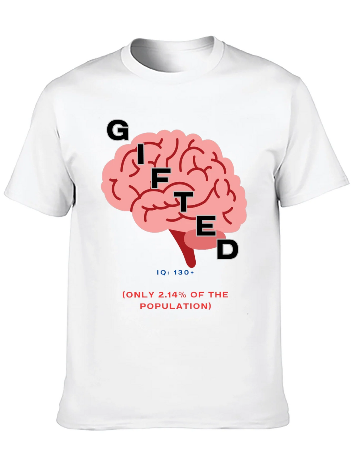 Gifted Brain Graphic Tee - Mens Black T-Shirt IQ 130+ product image 4