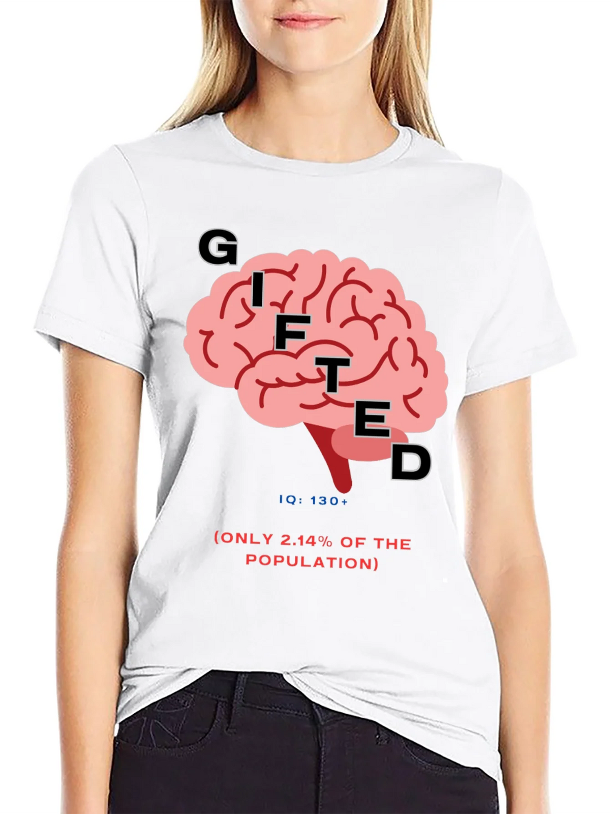 Gifted Brain Graphic Tee - Mens Black T-Shirt IQ 130+ product image 3
