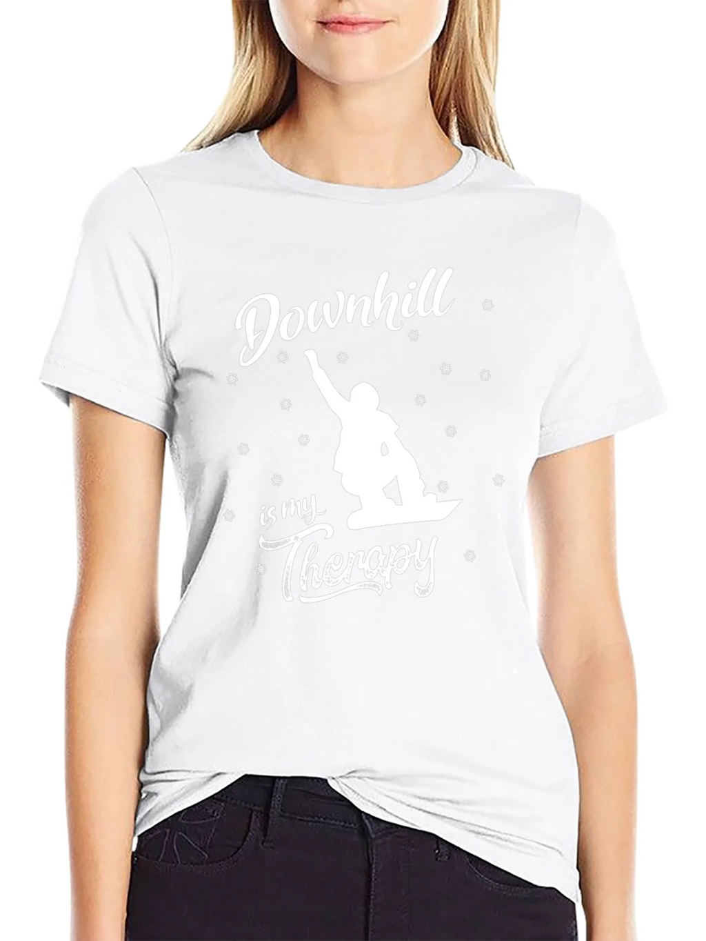 Downhill is My Therapy T-Shirt - Snowboarding Tee product image 8