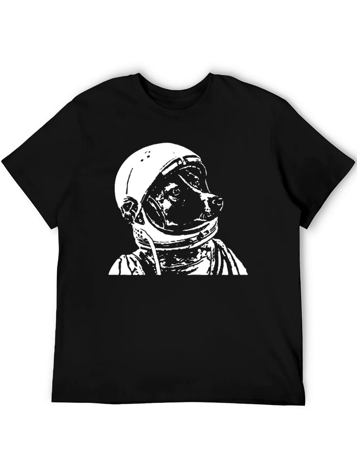 Dog Astronaut Graphic Black T-Shirt product image 5