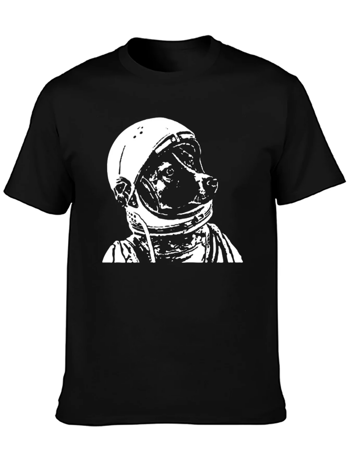 Dog Astronaut Graphic Black T-Shirt product image 3