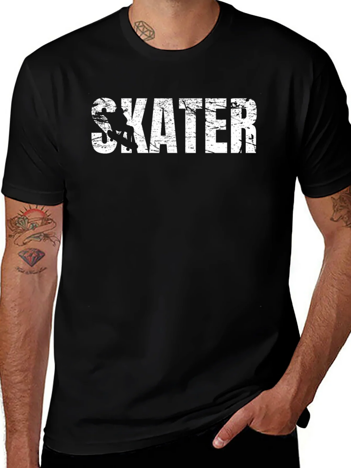 Skater Graphic Tee - Stylish Black Cotton T-Shirt product image 1