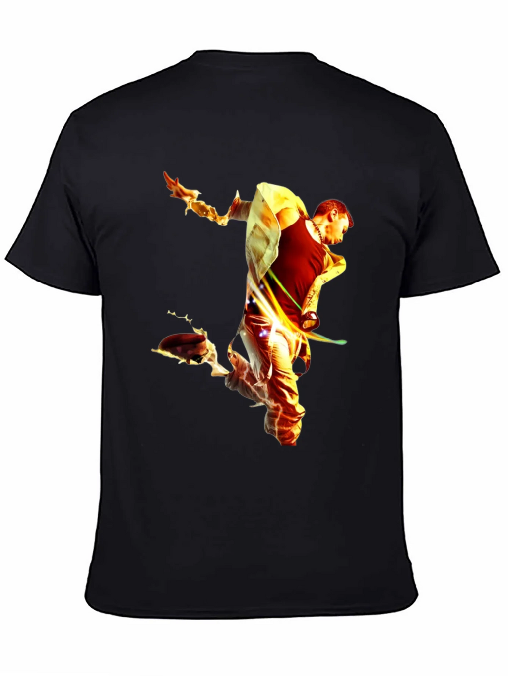 Fiery Man Graphic Black T-Shirt product image 4