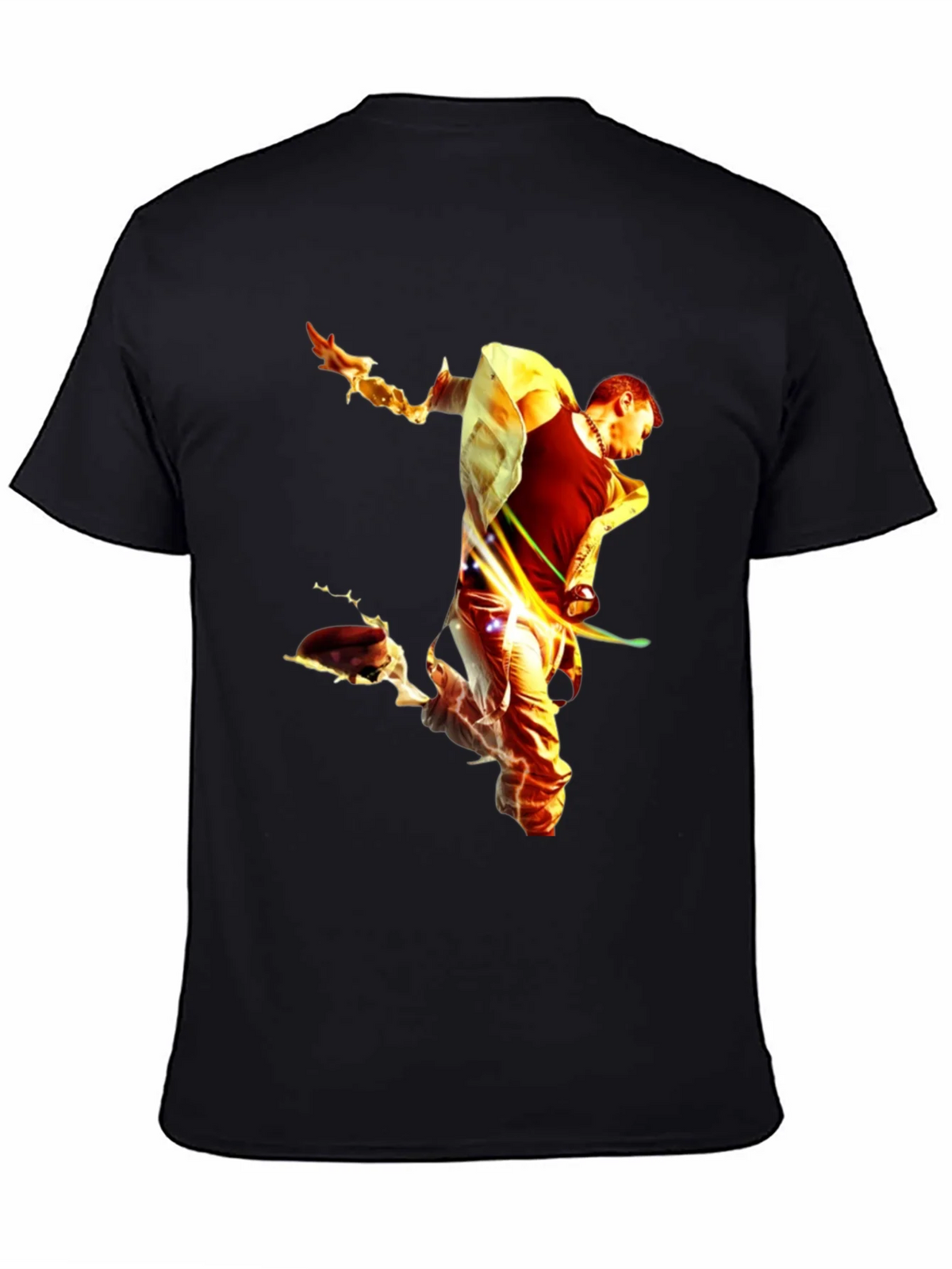 Fiery Man Graphic Black T-Shirt product image 4