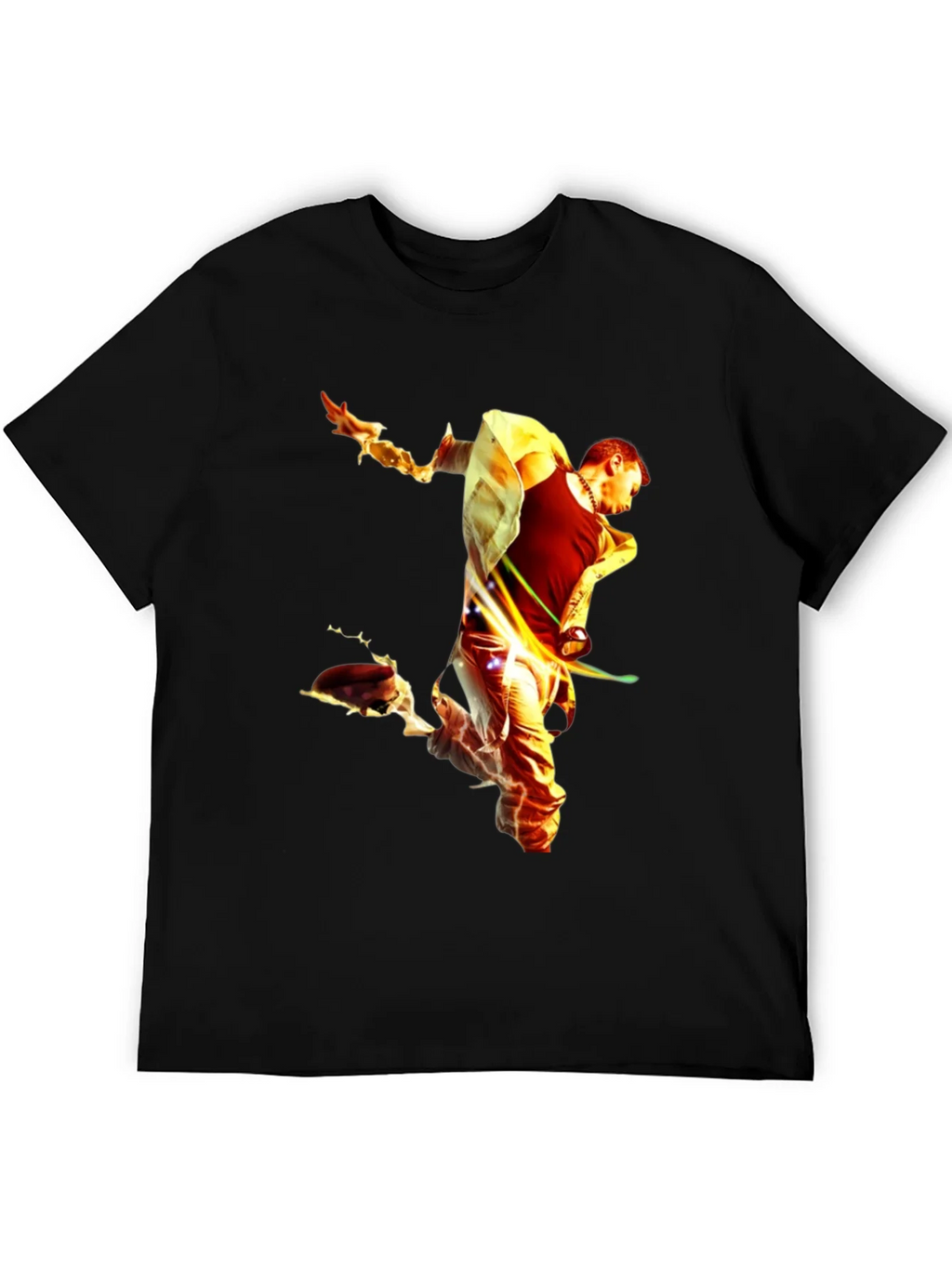 Fiery Man Graphic Black T-Shirt product image 5