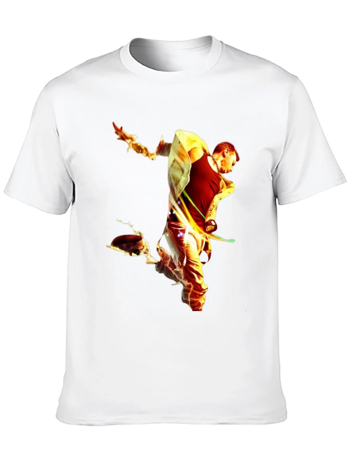 Fiery Man Graphic Black T-Shirt product image 9