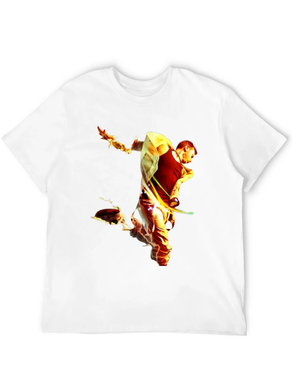 Fiery Man Graphic Black T-Shirt product image 11