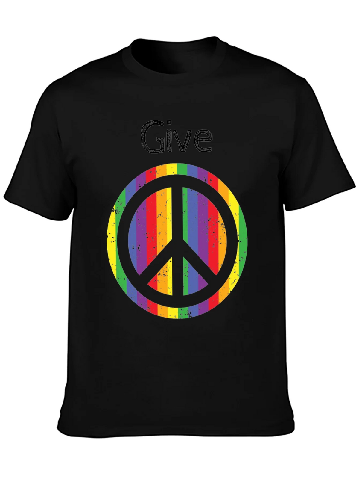 Rainbow Peace Sign Graphic Tee product image 3