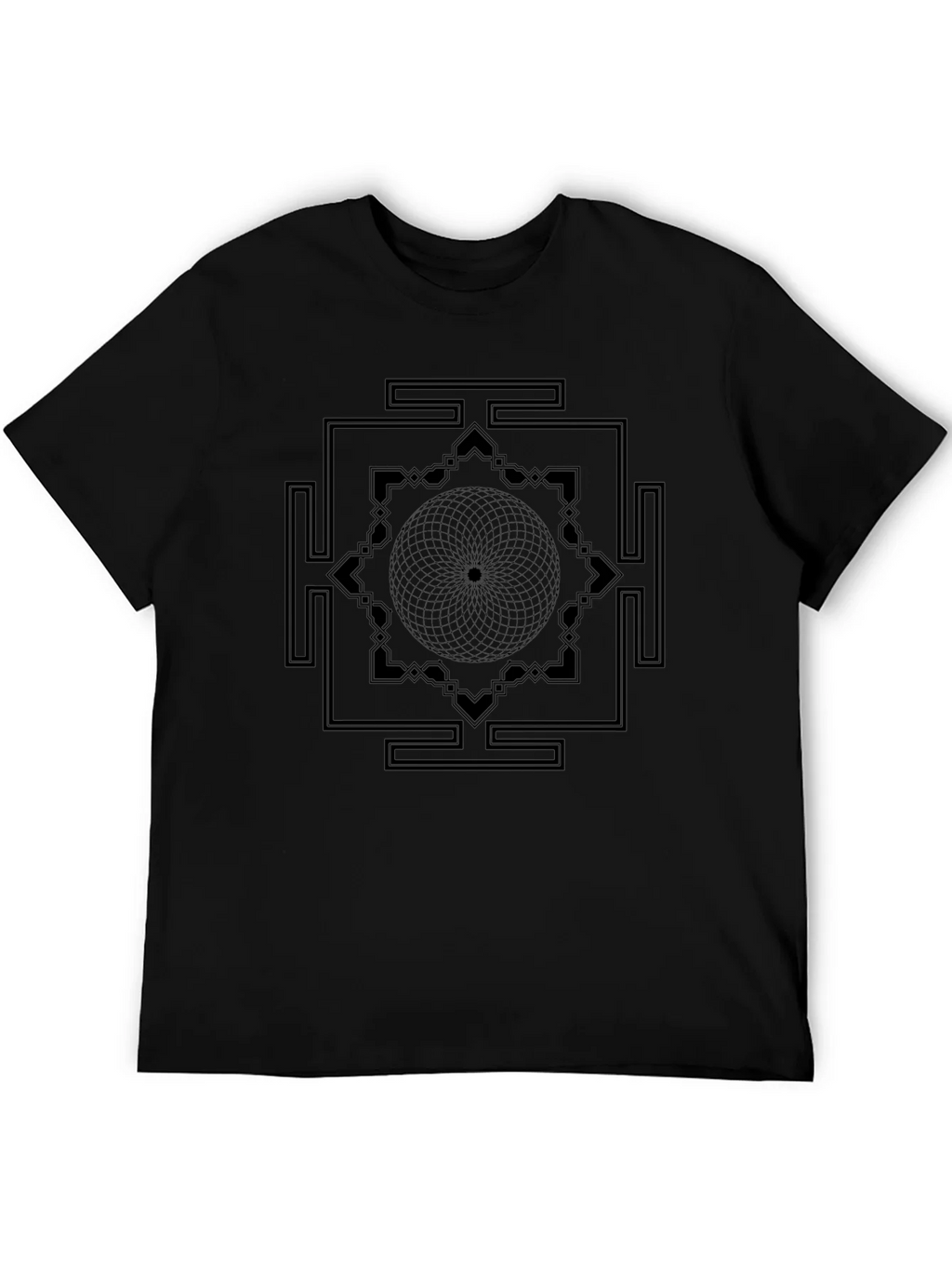 Geometric Design Black T-Shirt product image 5