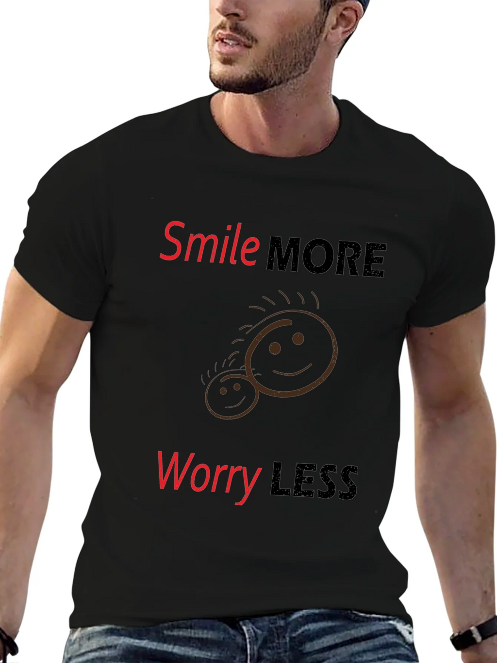 Smile More Worry Less Graphic Tee product image 6