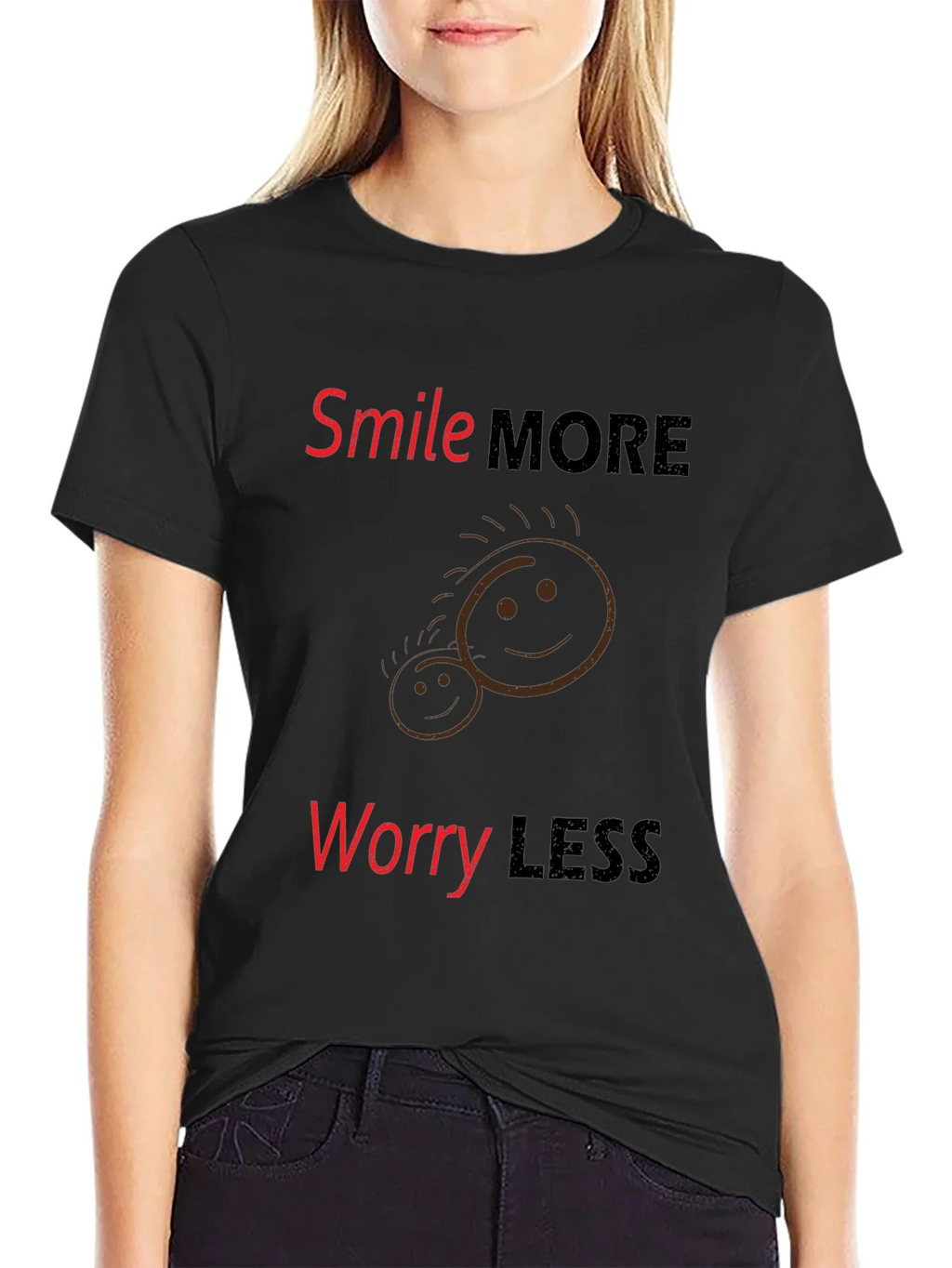 Smile More Worry Less Graphic Tee product image 2