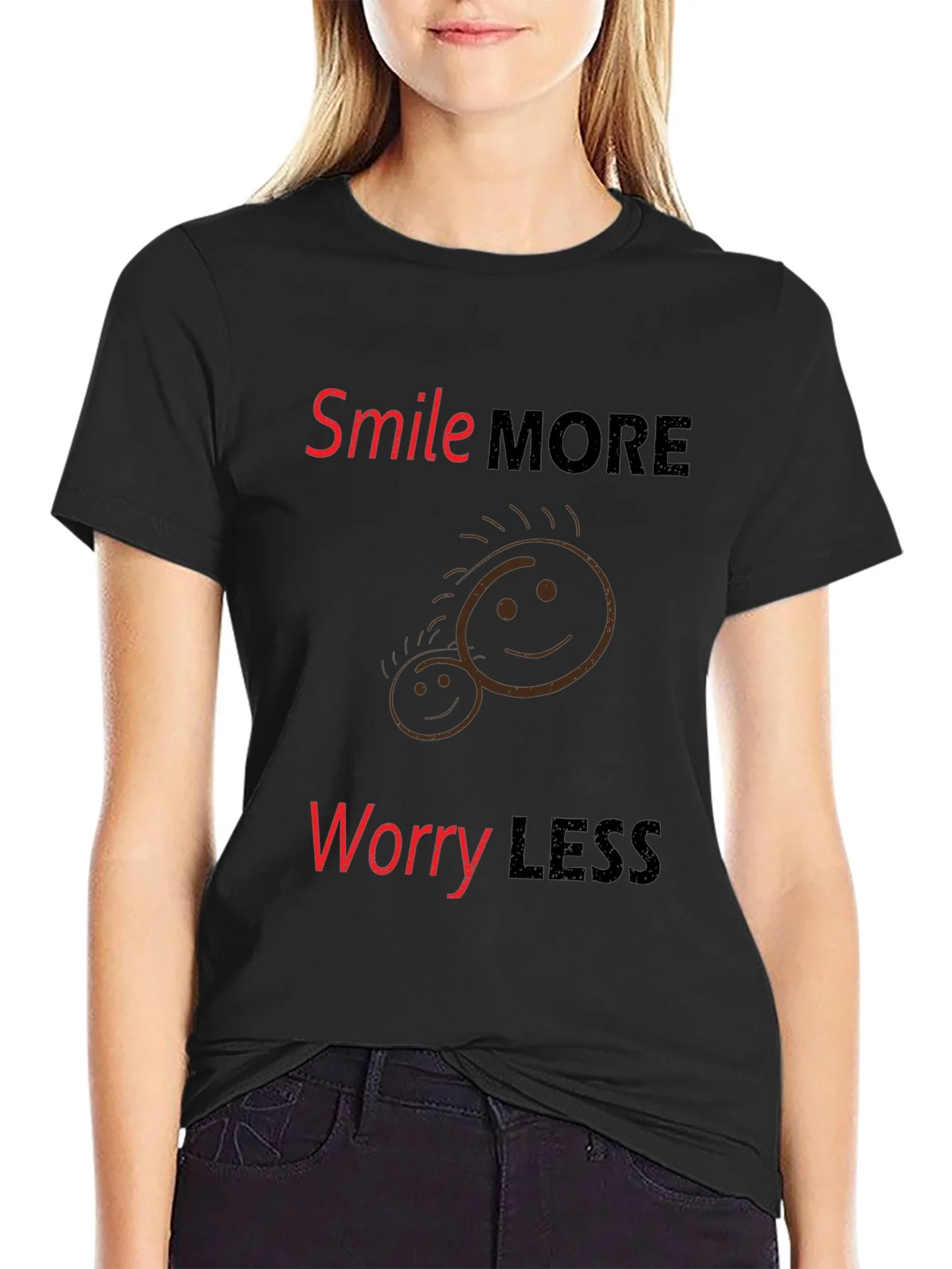Smile More Worry Less Graphic Tee product image 2