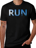 RUN Graphic Black T-Shirt for Active Lifestyle product image 1