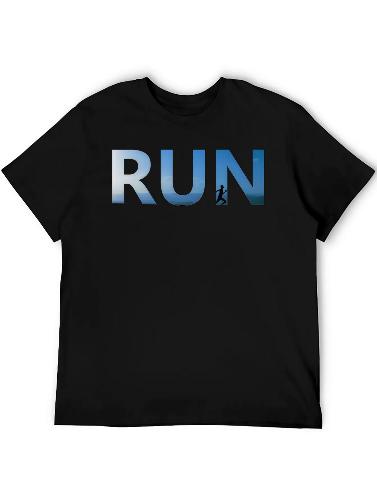 RUN Graphic Black T-Shirt for Active Lifestyle product image 5